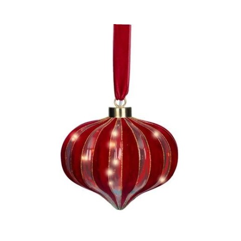 SFERA CIPOLLA A LED ROSSO H.21CM
